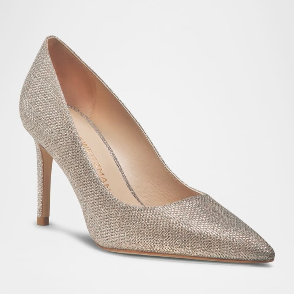 NWOT Stuart Weitzman Metallic Leather Power Pumps 100 - Picture 6 of 12